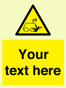 Custom warning run over by operator controlled machine